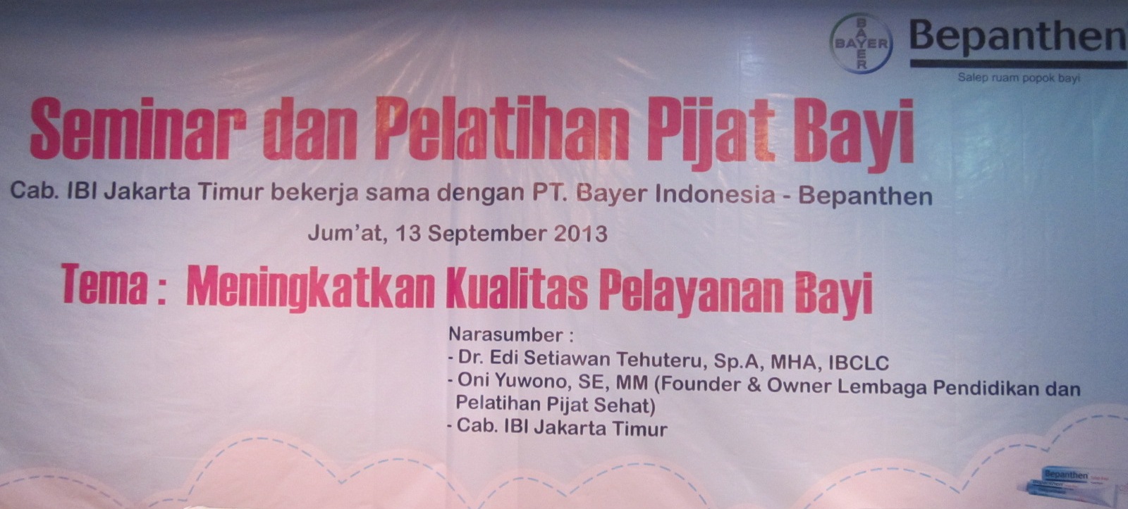 Seminar dan Pelatihan Pijat Bayi Cabang IBI Jakarta Timur Bekerjasama 